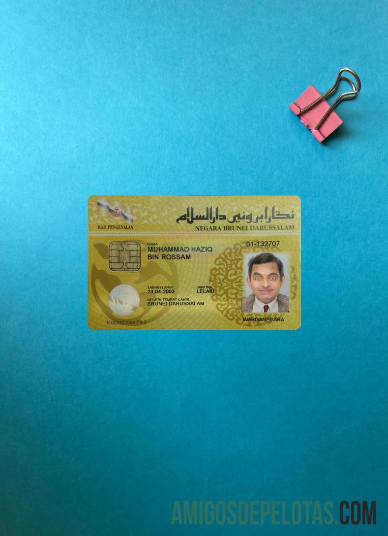 Brunei ID Card olhar de foto frente exemplo